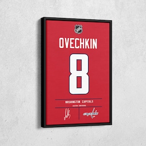 Alexander Ovechkin Jersey Art Washington Capitals NHL Wall Art Home Decor Hand Made Poster Canvas Print