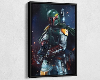 Boba Fett Poster Painting Star Wars Wall Art Home Decor Hand Made Poster Canvas Print