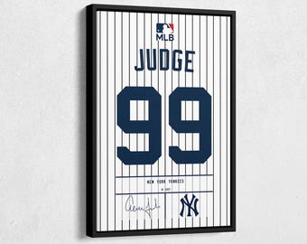 Aaron Judge Jersey Art New York Yankees MLB  Wall Art Home Decor Hand Made Framed Poster Canvas Print