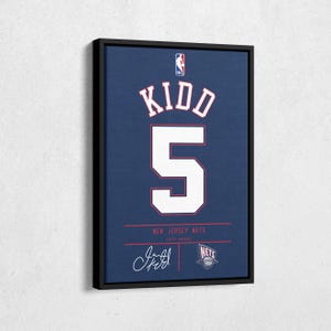 Jason Kidd Jersey Art New Jersey Nets NBA Wall Art Home Decor Hand Made Poster Canvas Print