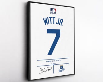 Bobby Witt Jr. Kansas City Royals Jersey Art, MLB Wall Decor, Canvas Print, Framed Poster, Baseball Fan Decor, Sports Room