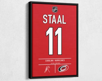 Jordan Staal Jersey Art Carolina Hurricanes NHL Wall Art Home Decor Hand Made Poster Canvas Print