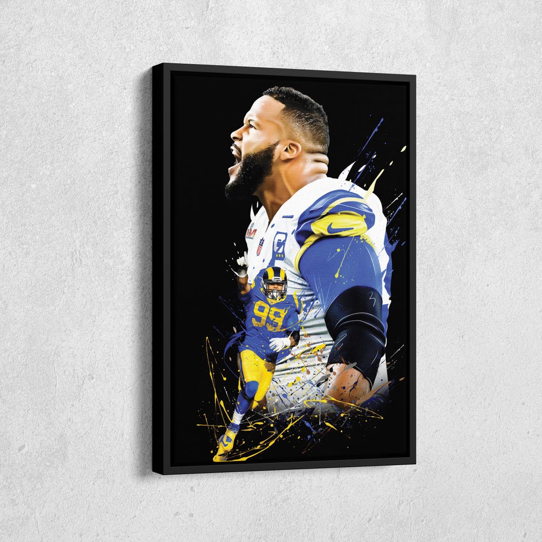 Aaron Donald Poster Los Angeles Rams NFL Artwork Framed Poster Wall Art ...