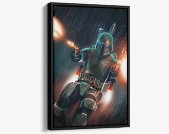 Jango Fett Poster Painting Star Wars Wall Art Home Decor Hand Made Poster Canvas Print