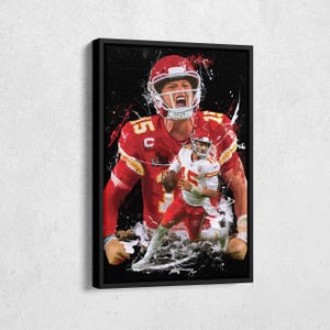 Patrick Mahomes Poster Kansas City Chiefs NFL Artwork Framed Wall Art Canvas Print Home Decor