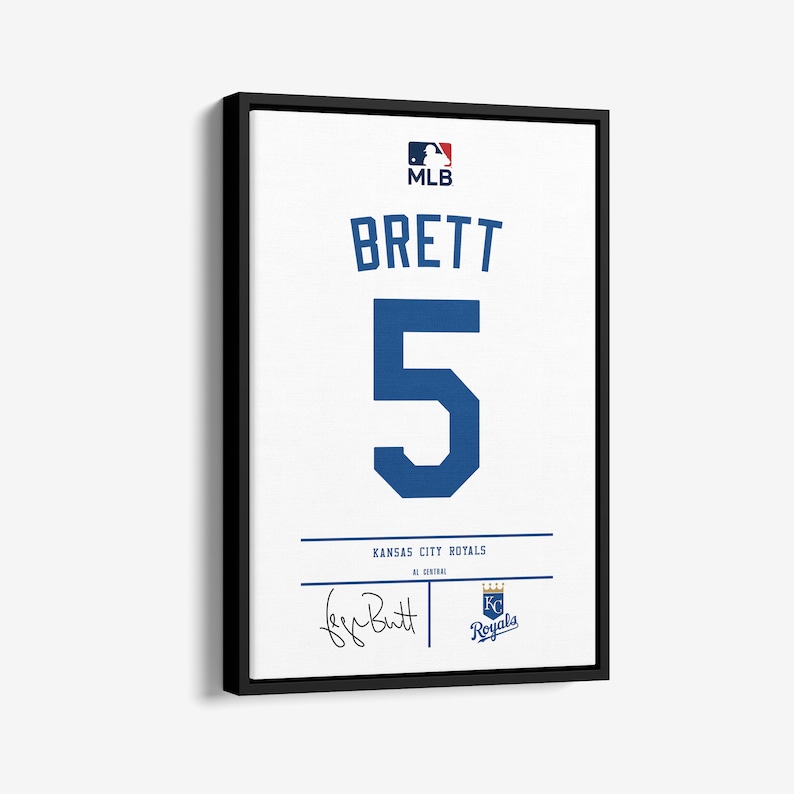 George Brett Jersey Art Kansas City Royals MLB Wall Art Home Decor Hand Made Poster Canvas Print