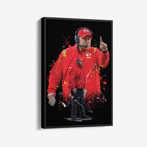 Andy Reid Poster Kansas City Chiefs NFL Artwork Framed Poster Wall Art Canvas Print Home Decor