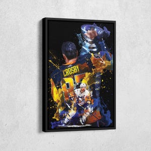 Sidney Crosby Poster Pittsburgh Penguins NHL Artwork Framed Poster Wall Art Canvas Print Home Decor