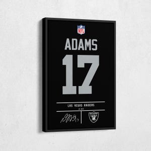 Davante Adams Jersey Art Las Vegas Raiders NFL Wall Art Home Decor Hand Made Poster Canvas Print