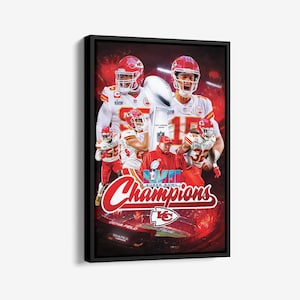 Kansas City Chiefs NFL Super Bowl LVII Champions Art Framed Poster Wall Art Canvas Print Home Decor