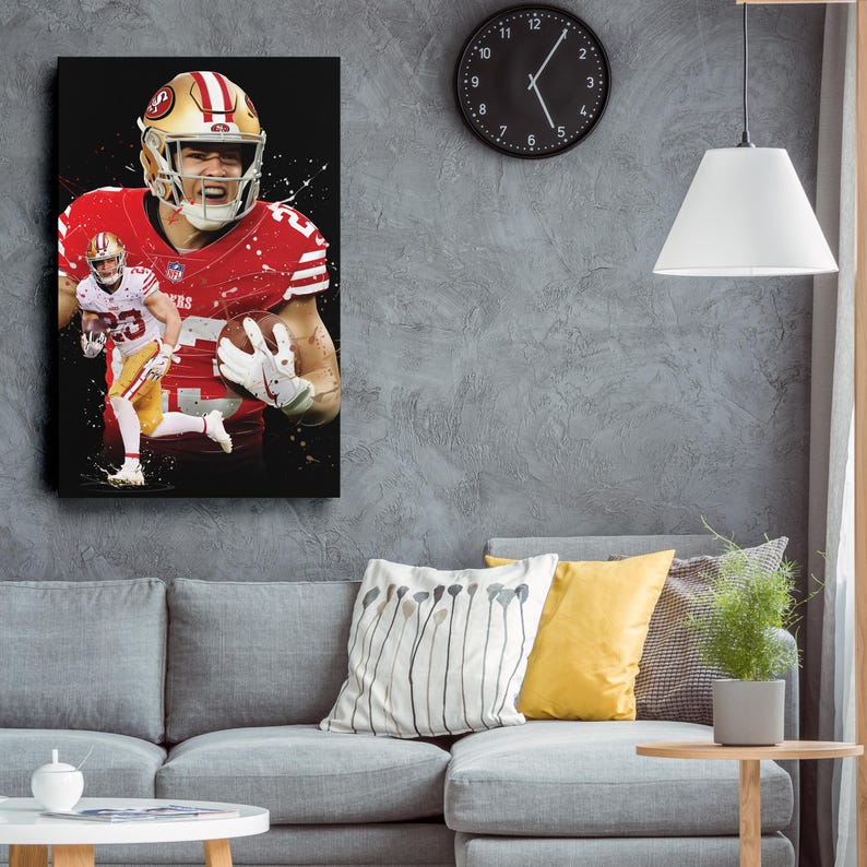 Christian Mccaffrey Poster San Francisco 49ers NFL Artwork Framed ...