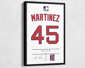 Pedro Martínez Jersey Art Boston Red Sox MLB  Wall Art Home Decor Hand Made Poster Canvas Print