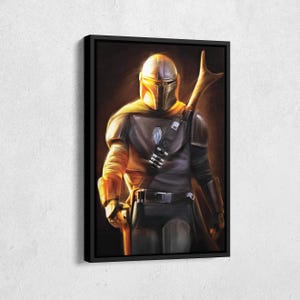The Mandalorian Poster Painting Star Wars Wall Art Home Decor Hand Made Poster Canvas Print