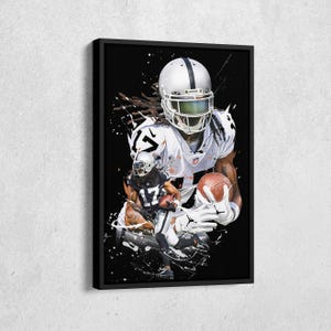 Davante Adams Poster Las Vegas Raiders NFL Artwork Framed Poster Wall Art Canvas Print Home Decor