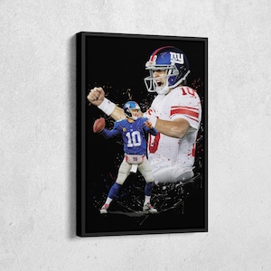Eli Manning Poster New York Giants NFL Artwork Framed Poster Wall Art Canvas Print Home Decor