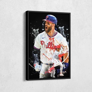 Bryce Harper Poster Philadelphia Phillies MLB Artwork Framed Wall Art Canvas Print Home Decor