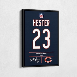Devin Hester Jersey Art Chicago Bears NFL Wall Art Home Decor Hand Made Poster Canvas Print