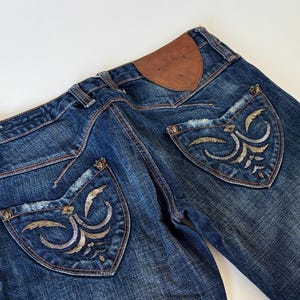 Vintage John Galliano Denim Bermuda Shorts: Embroidered Pockets