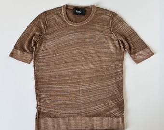 Y2k Vintage DOLCE GABBANA Halter Top. Striped Multicolor Knit Tank