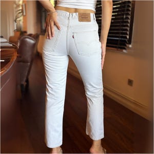 Vintage Levi’s 501 White Jeans W29 L32 Made in USA High Waist Straight Leg Denim Pants Button Fly Rare 90s Levi’s