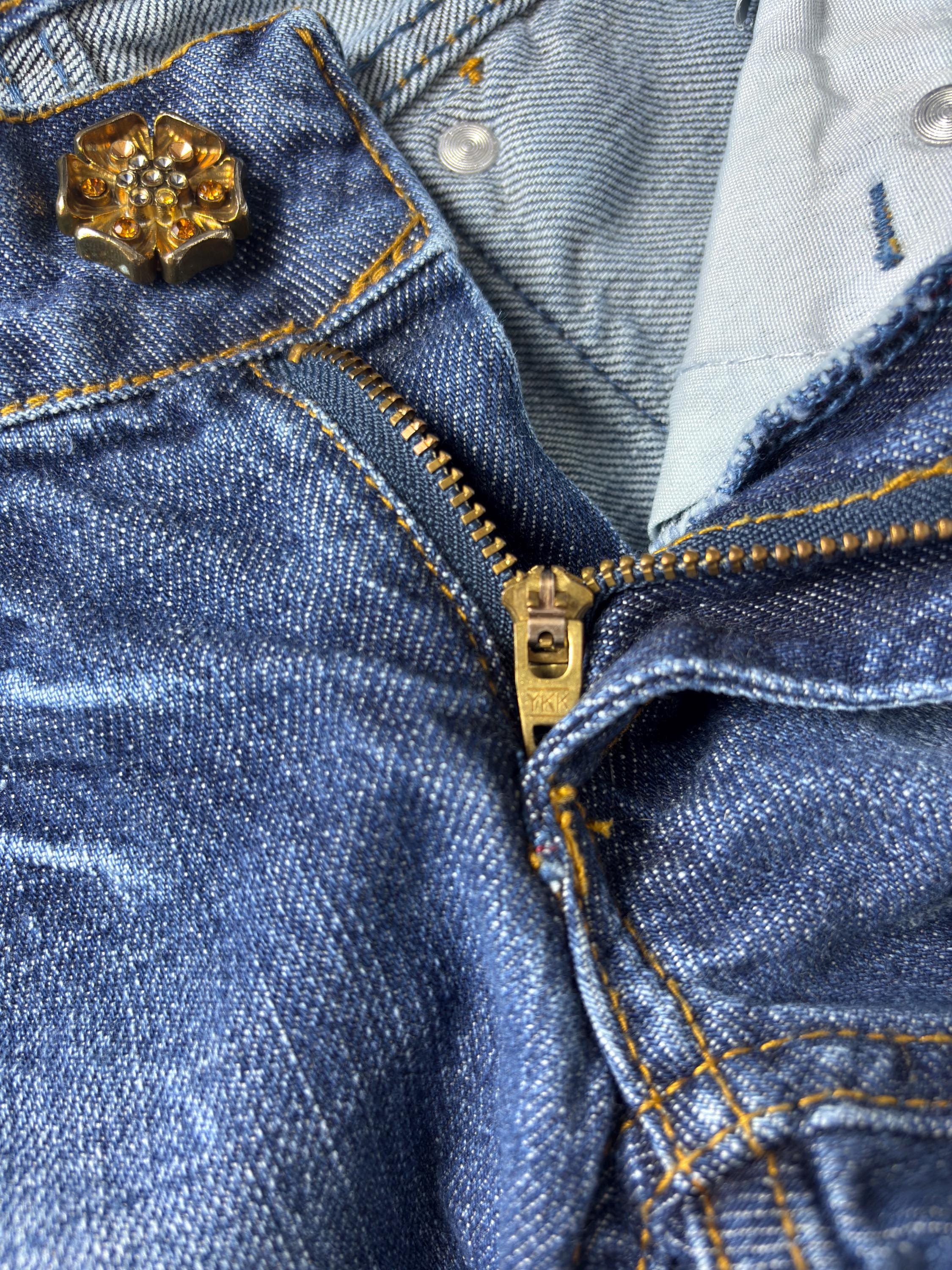 Vintage Just Cavalli Capri Jeans: Embroidered Y2K Rhinestone Denim