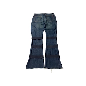 Replay Y2K Patchwork Utsvängda Jeans: Sällsynt Vintage Designer Denim W28