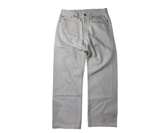 Vintage 80s 90s Levis 501 White Button Fly Jeans | Made in USA