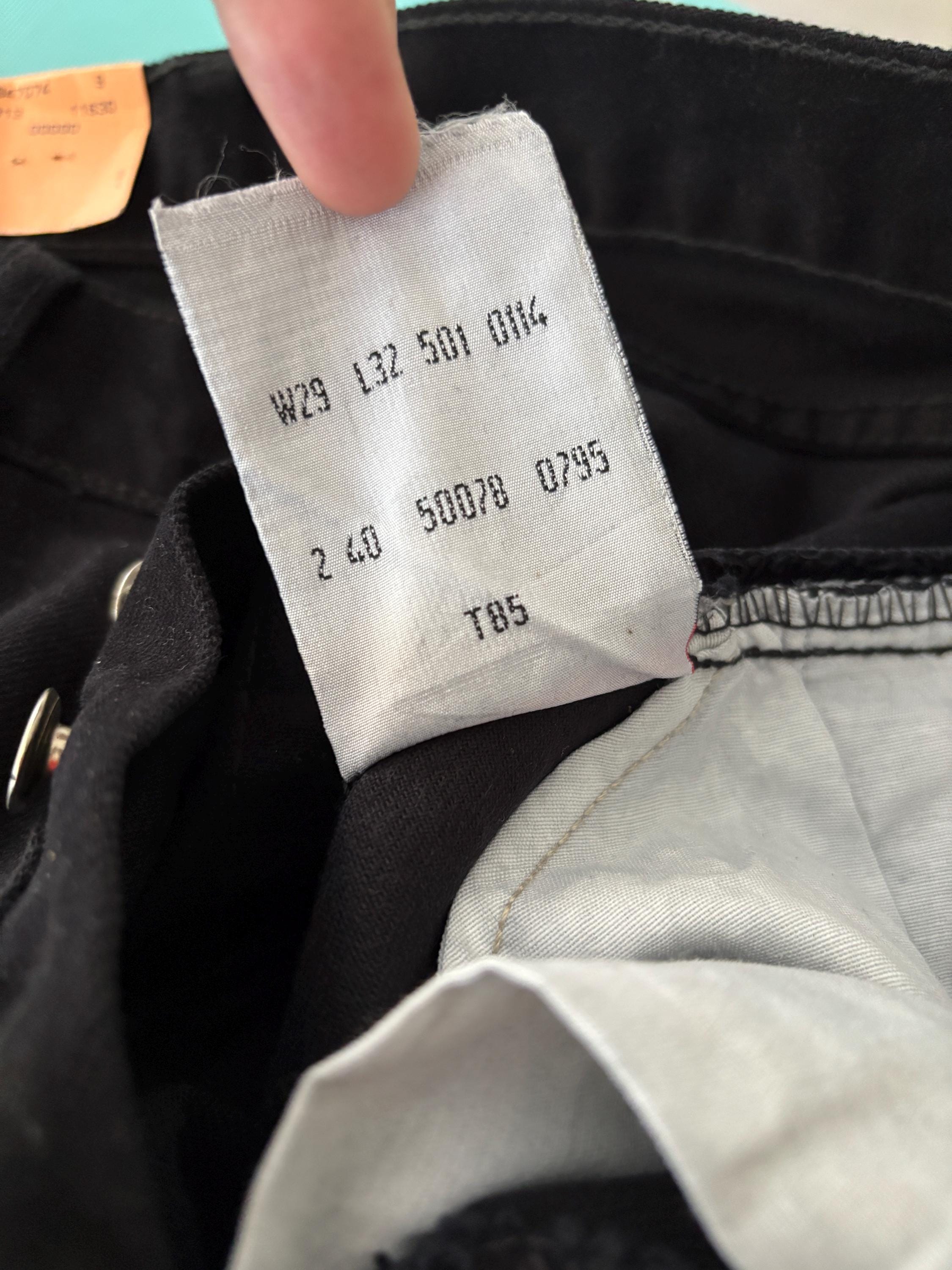 Deadstock Levi's 501 Black Jeans: 90s USA Made Raw Denim W29 L32