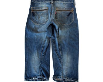 Vintage Levi's Engineered Jeans White Denim Utility Cinch Buckle