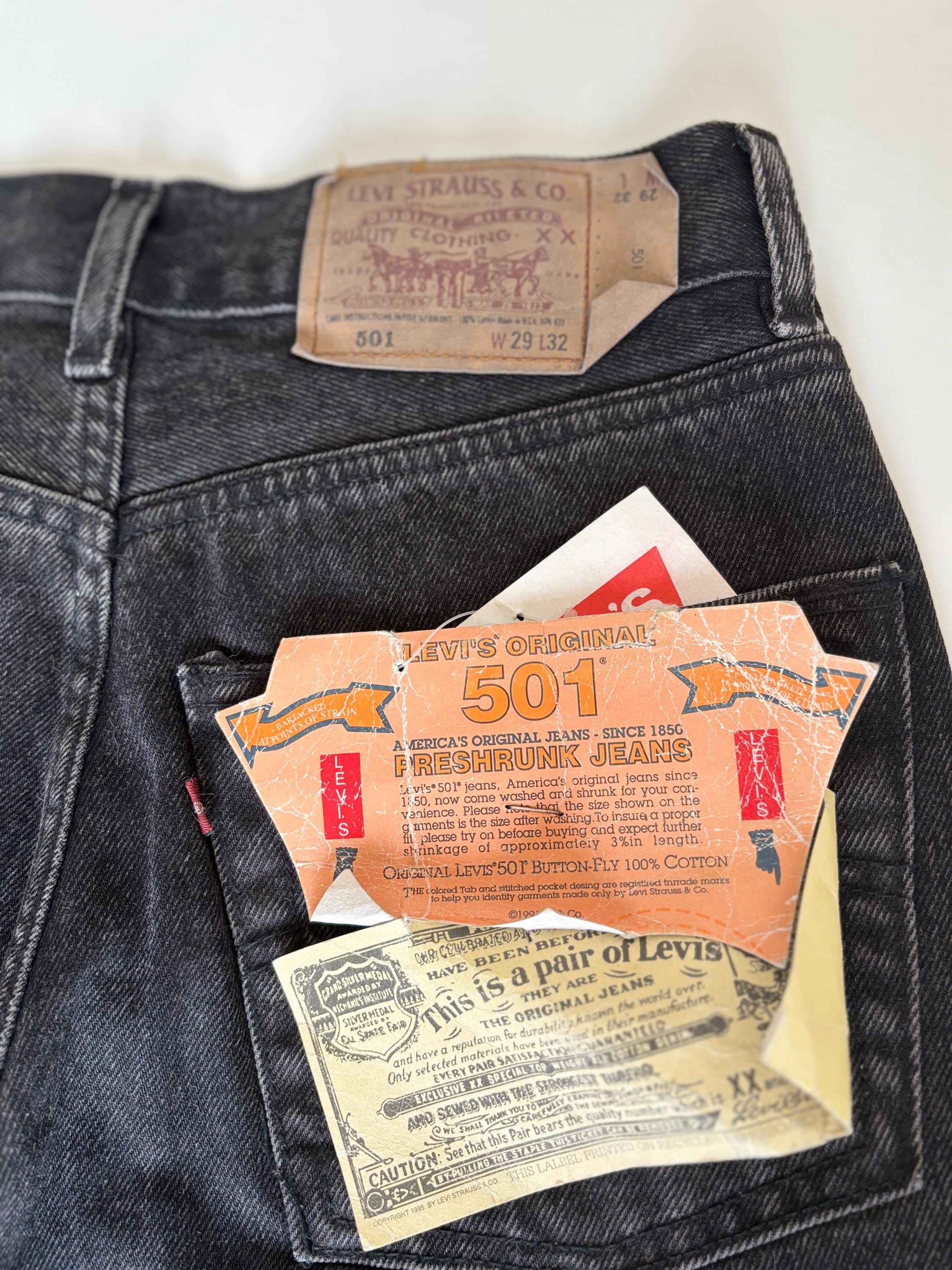 Vintage Levi's 501 Black Denim Jeans: 90s Deadstock Made in USA