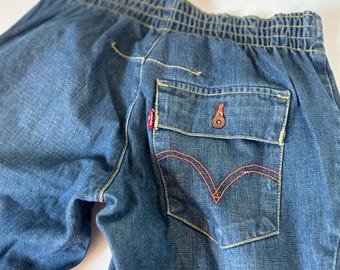 01s LEVI'S RED twisted flare jeans Italy Jimmy Stretch Suede Denim