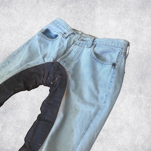 Vintage Levi&#39;s 501 Jeans: USA Made, Rodeo Leather Inlay, Distressed Denim