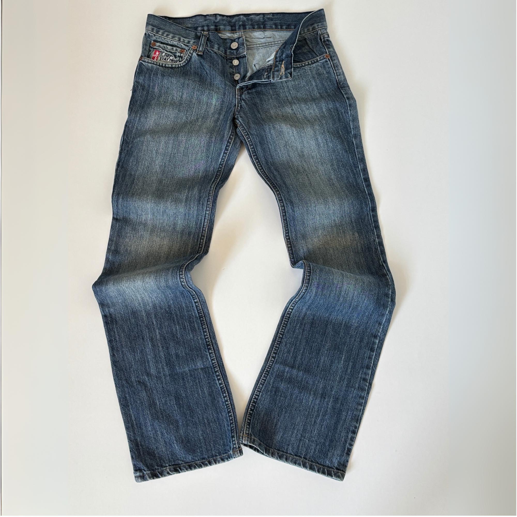 Vintage 90s Levi's 501 Jeans W29 L32: USA Made Embroidered Denim