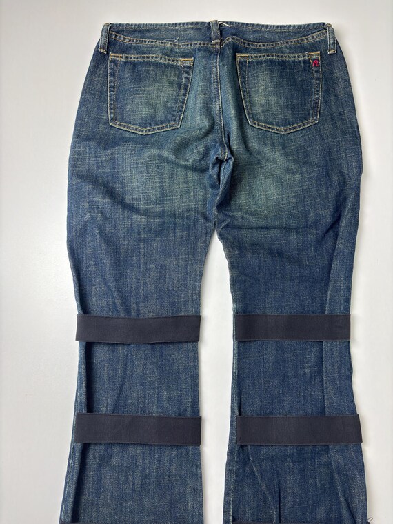 Replay Y2K Patchwork Flared Jeans: Rare Vintage D… - image 3