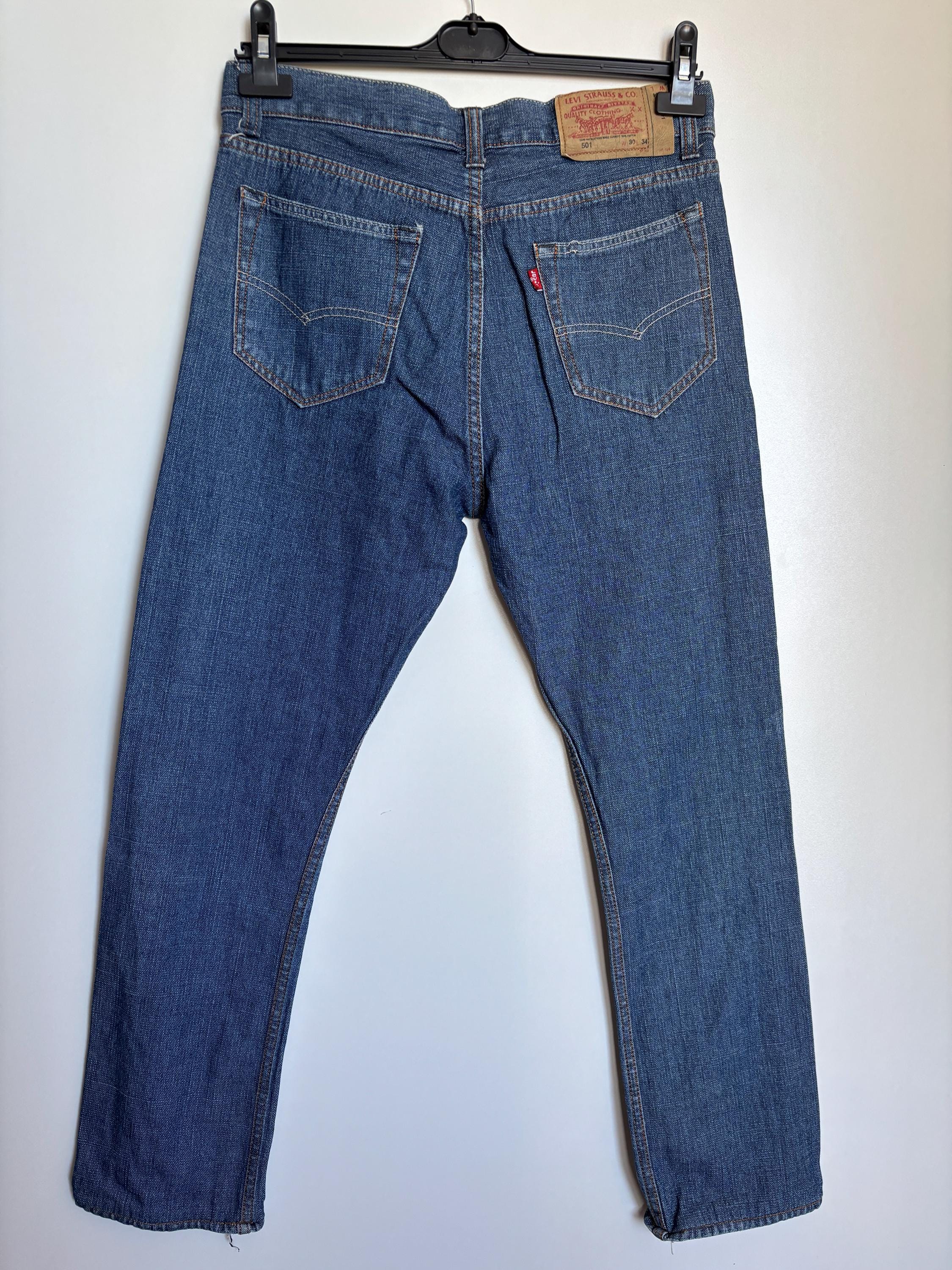 Vintage Levi's 501 Jeans W30 L34: Textured Denim, Cropped Hem - Etsy