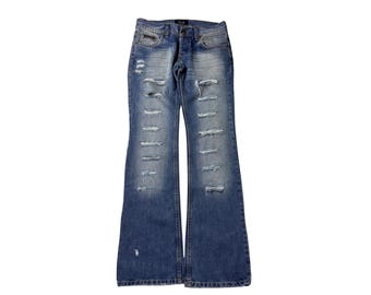 パンツ 00s dolce&gabbana clashed flare denim Dolce Gabbana D&G Flare Bootcut Washed Denim Jeans Vintage 2000s