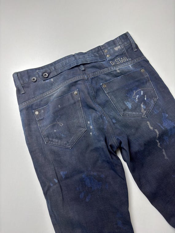 Ｇ－ＳＴＡＲ　ＲＡＷ G-star RAW Distressed Paint Splatter Jeans: Cinch Back Vintage