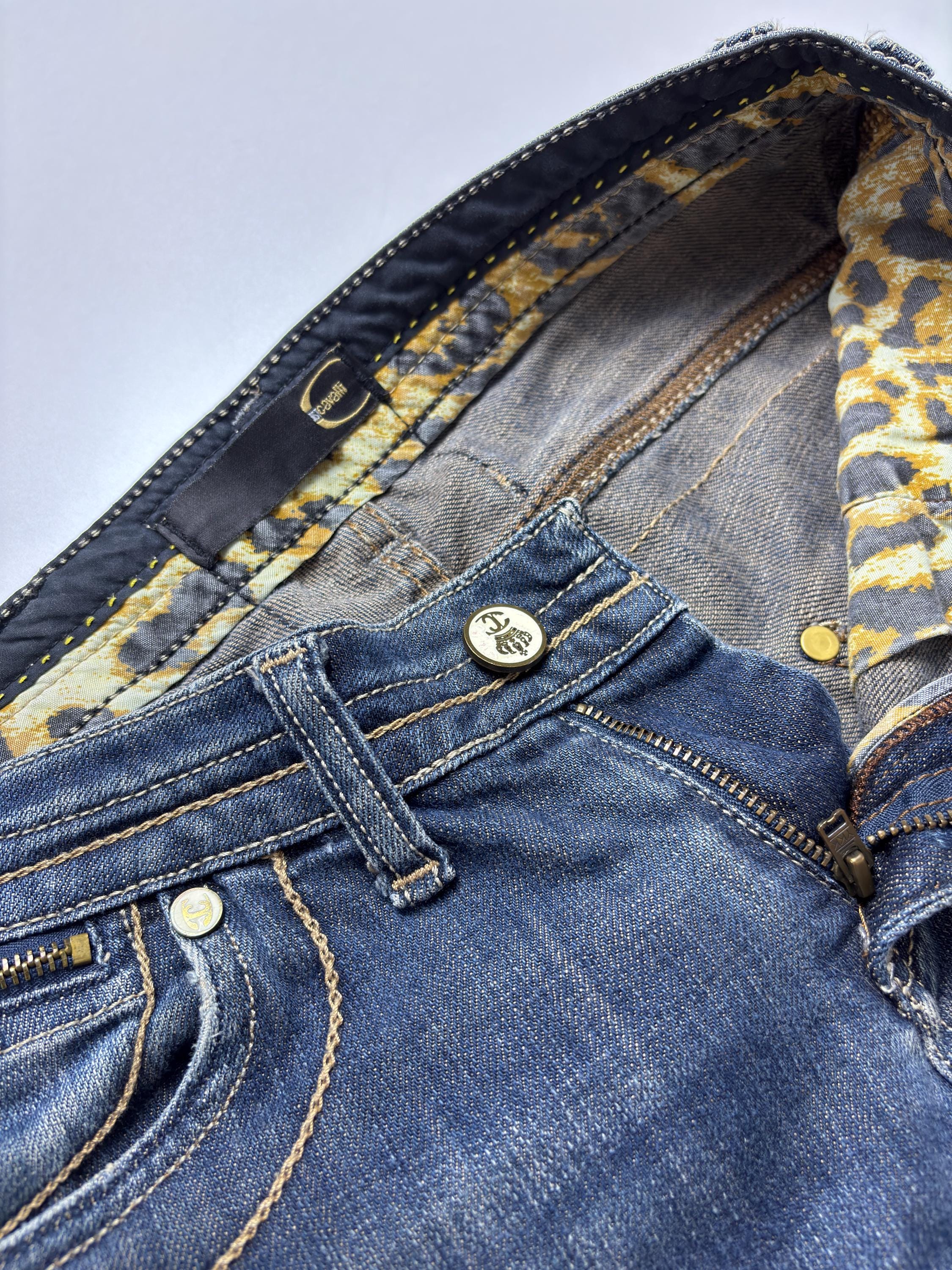 Roberto Cavalli Vintage Jeans: Italian Y2K Distressed Denim