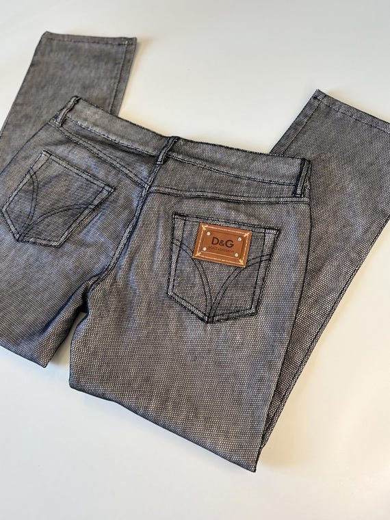 Vintage D&G Dolce Gabbana Jeans Women Size 28 Grey Textured Denim