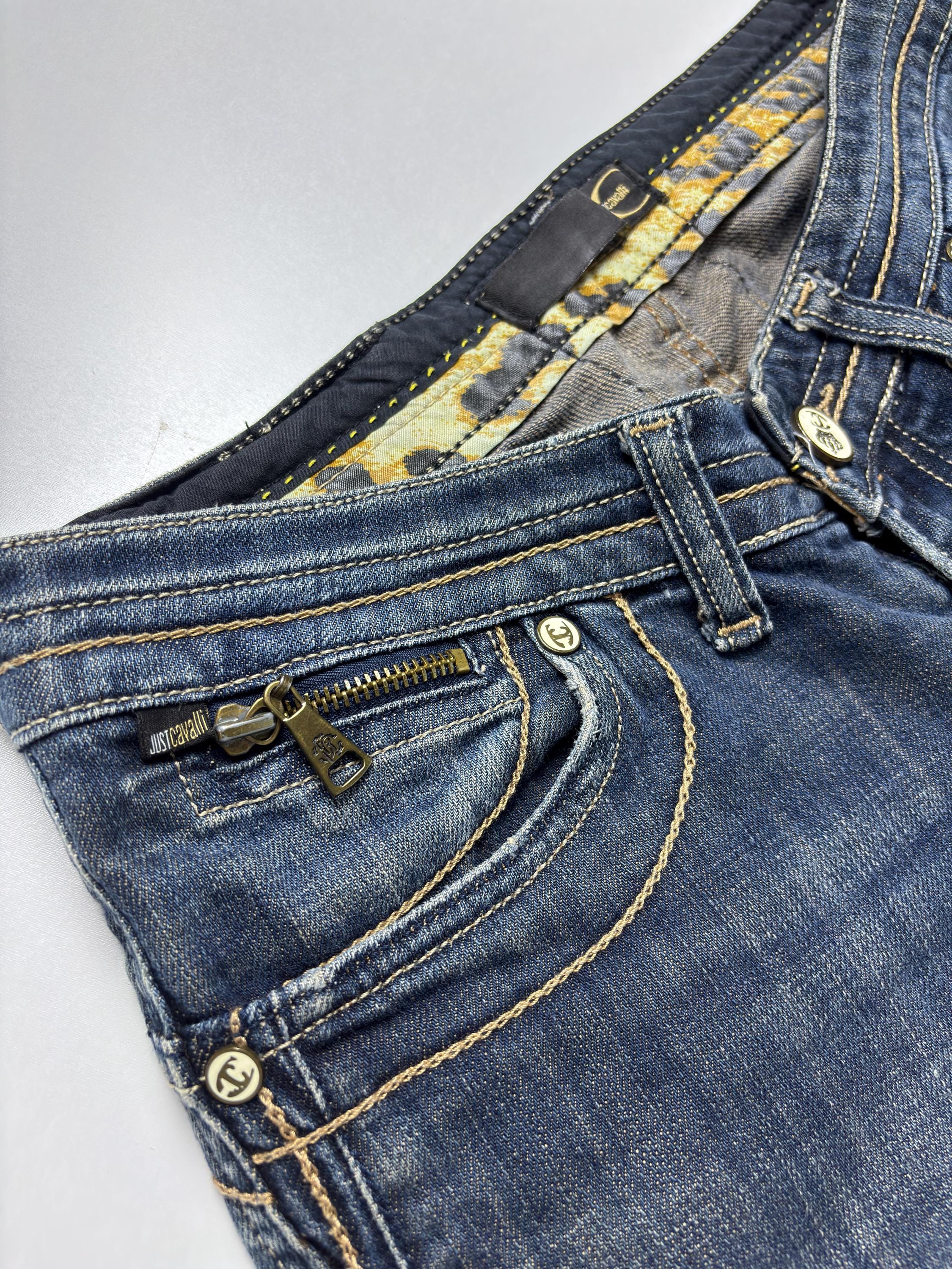 Roberto Cavalli Vintage Jeans: Italian Y2K Distressed Denim