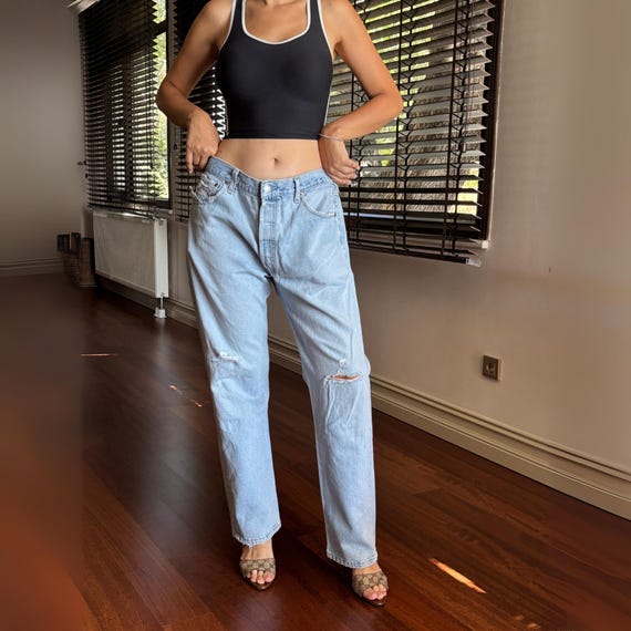 Vintage Levi's 501 Jeans W36 L30: Distressed Light Wash Denim, USA