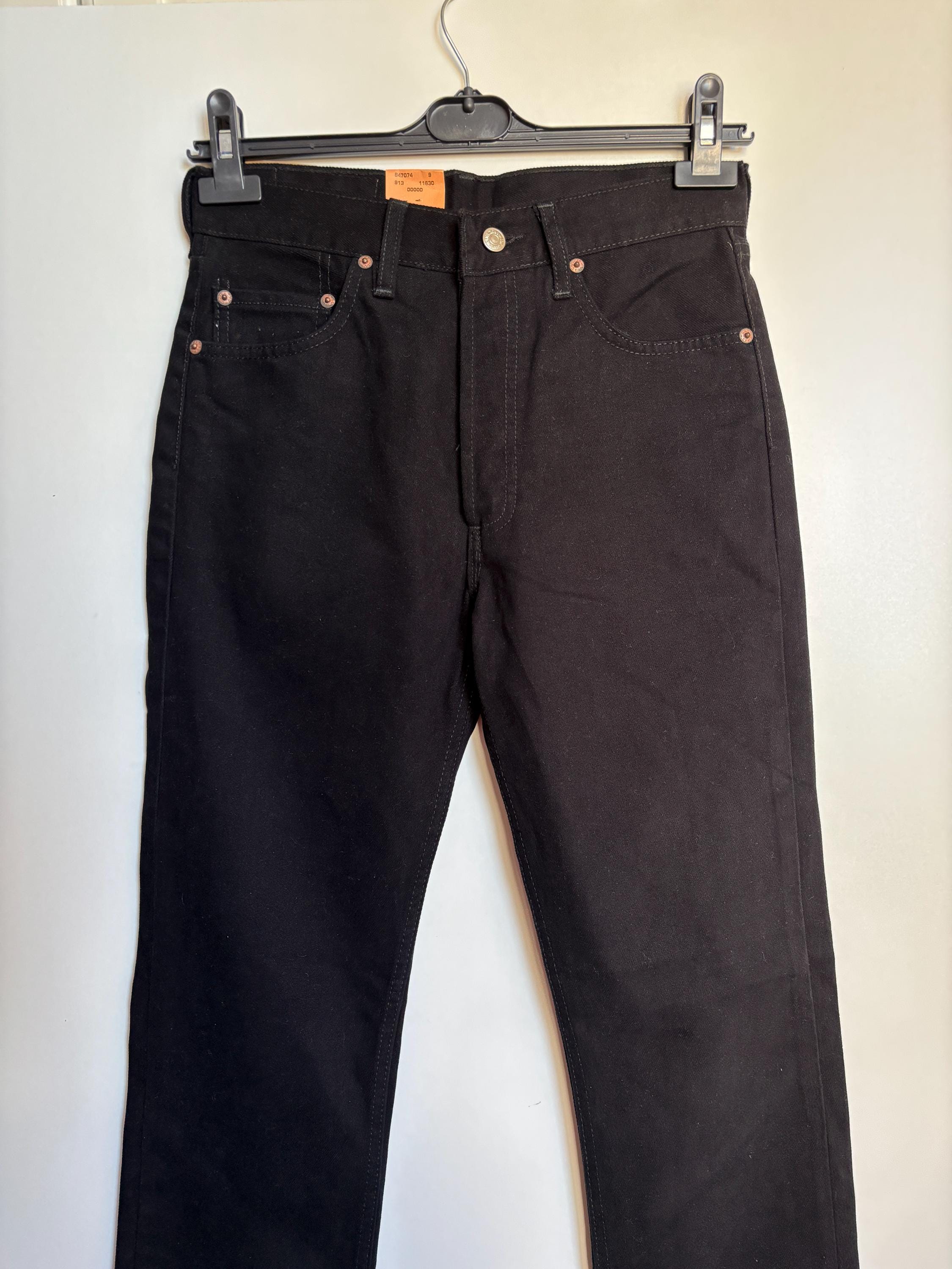Deadstock Levi's 501 Black Jeans: 90s USA Made Raw Denim W29 L32