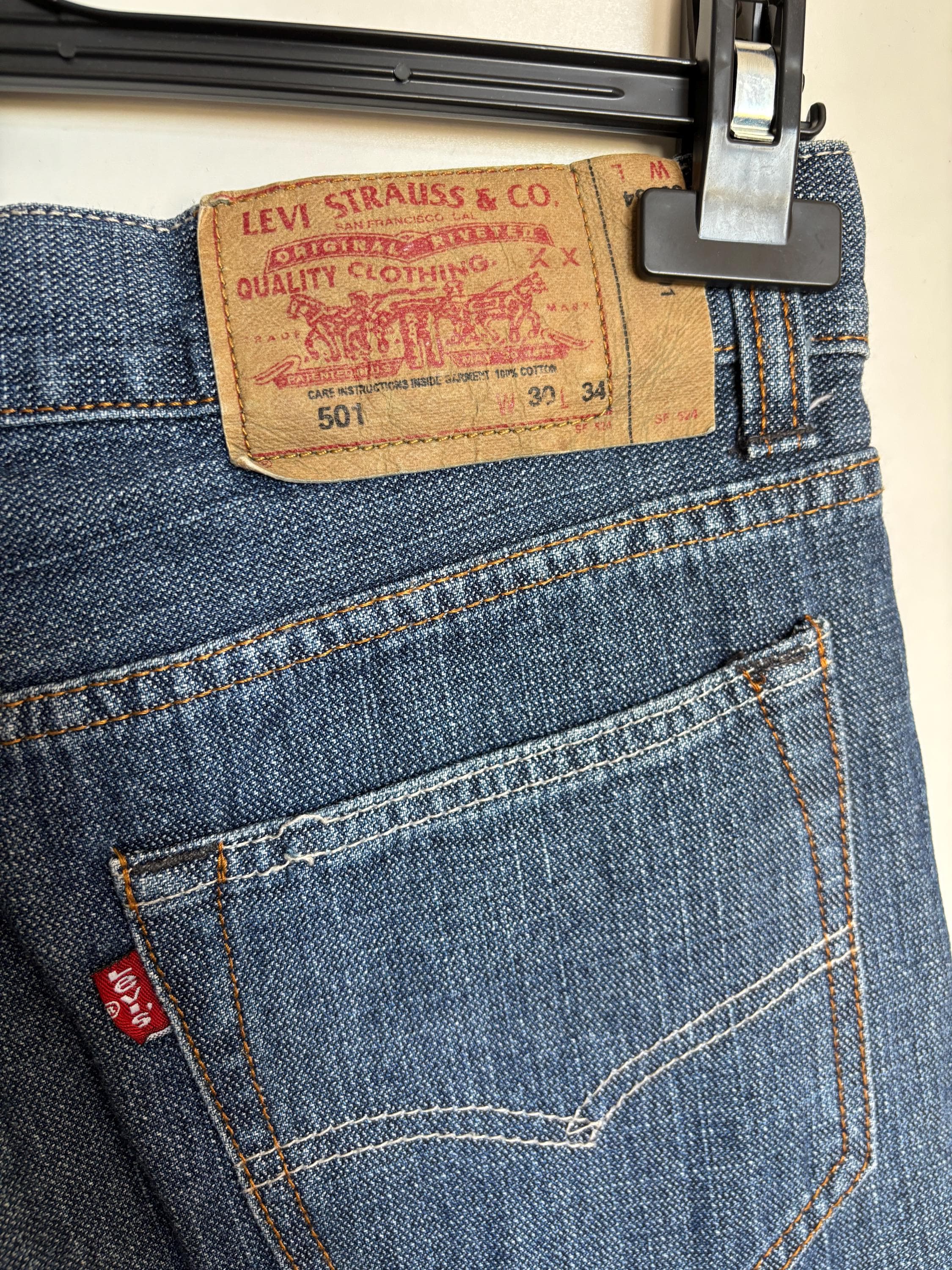 Vintage Levi's 501 Jeans W30 L34: Textured Denim, Cropped Hem - Etsy