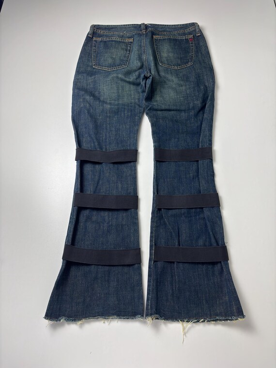 Replay Y2K Patchwork Flared Jeans: Rare Vintage D… - image 2