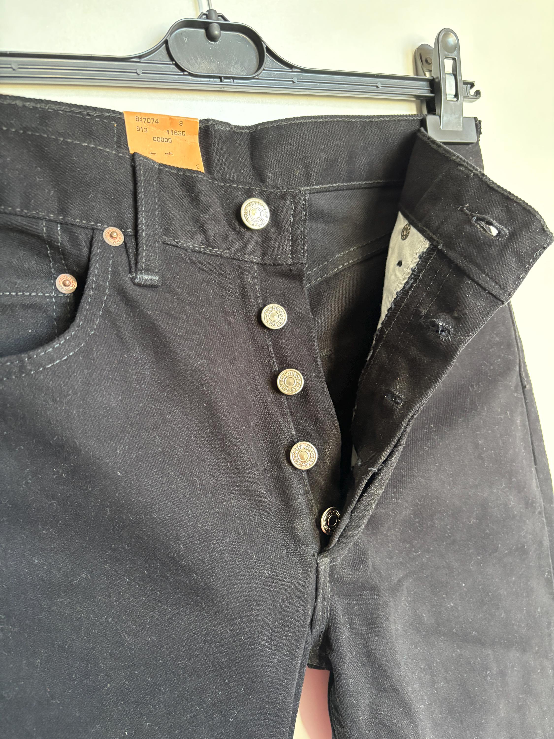 Deadstock Levi's 501 Black Jeans: 90s USA Made Raw Denim W29 L32