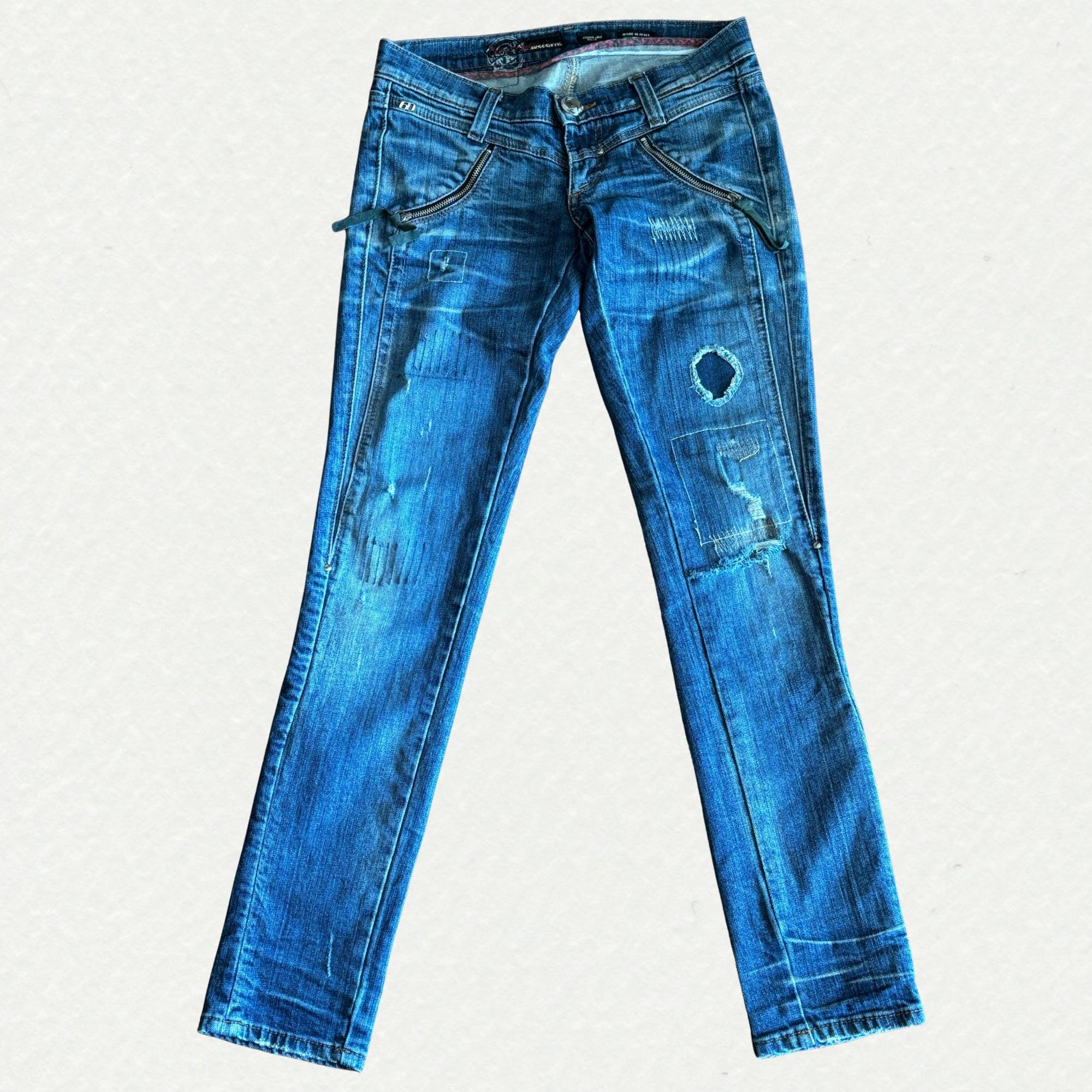 MISS SIXTY ヴィンテージの高品質デニムジーンズ★ イタリア製 Denim Blue Washed Straight Fit Jeans - MISS SIXTY