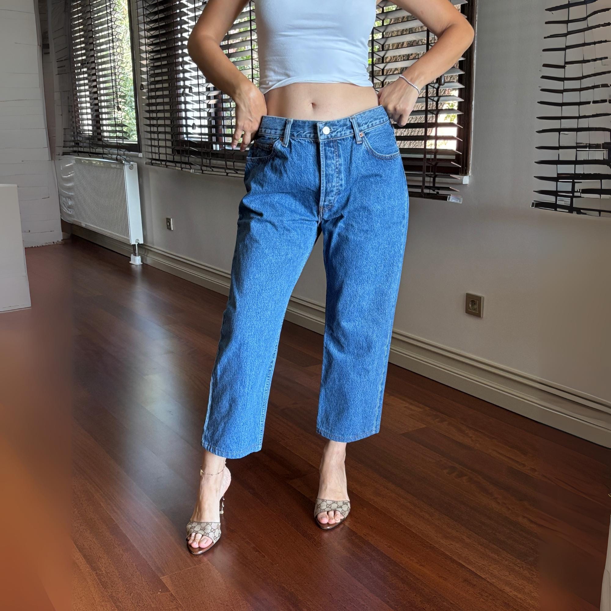 Vintage Levi's 501 Jeans W36 L34: 90s Light Blue Denim, High Waist