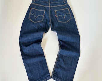 Vaqueros Levi's 501 vintage, talla 30, talla 34, denim recto con lavado oscuro, años 90, Y2K