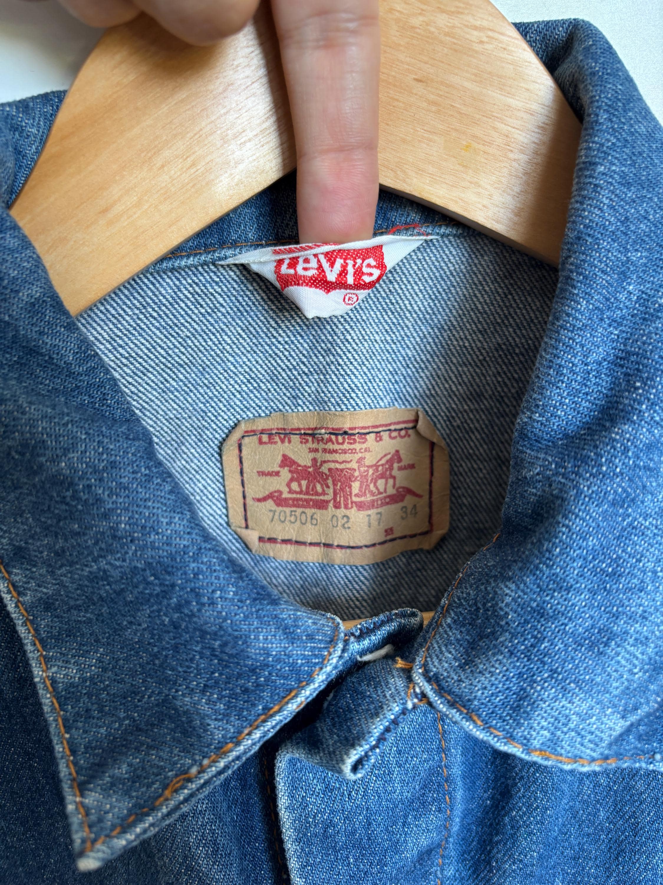 Vintage Levi's 70506 Denim Trucker Jacket - Made in France - Size