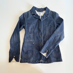 Vintage Levi’s Blue Women’s Denim Jacket S  Workwear Style Button Front Utility Pockets Fitted Cut Y2K Rare Archive Minimalist